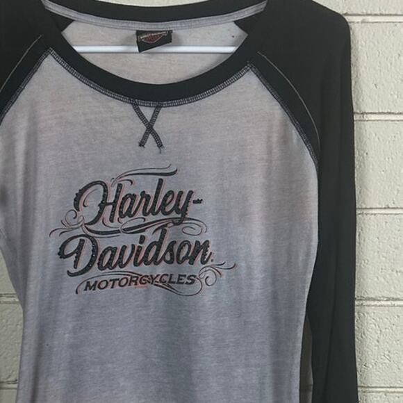 Harley-Davidson Ventura Camarillo Bling Raglan Tee size S - Picture 8 of 8